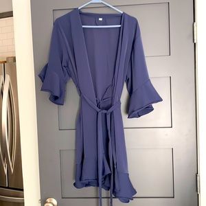Chiffon Ruffle Sleeve Robe